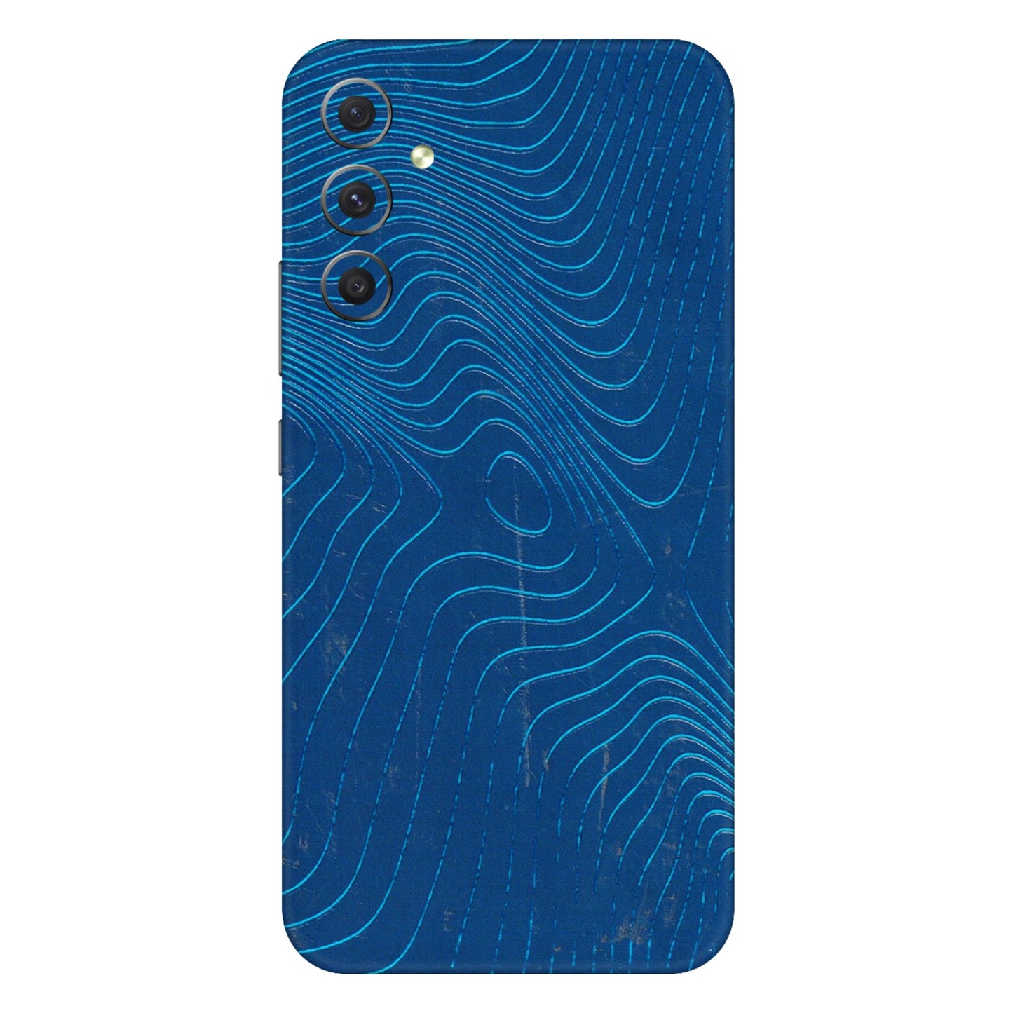 Samsung A/S Series Phone Skins (All Models) - Abstract Blue Line Map - 3D Embossed Finish (L-272) Samsung Galaxy A34 (5G)