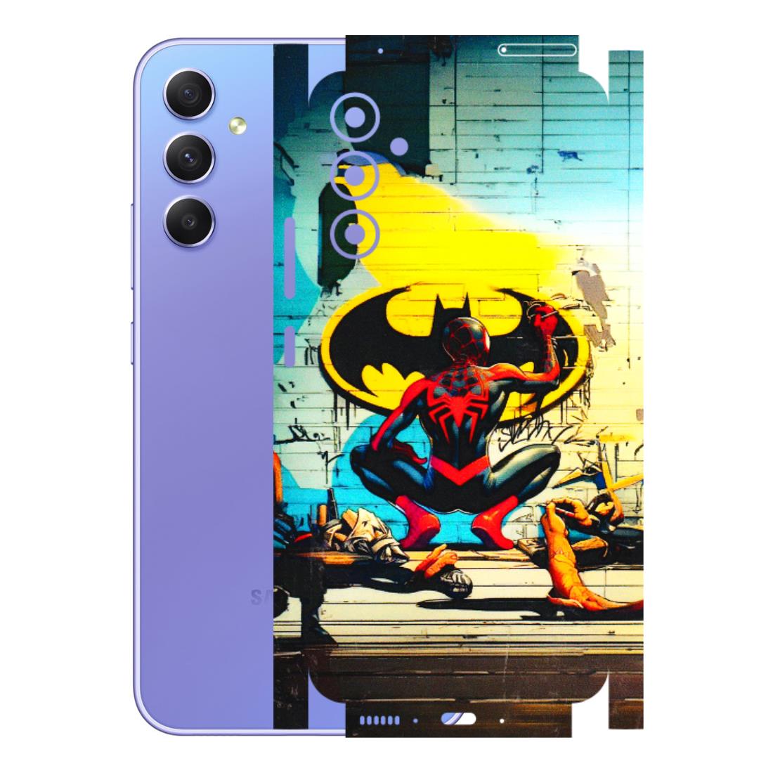 Samsung A/S Series Phone Skins (All Models) - New Spiderman Bat Logo - 3D Embossed Finish (L-309) Samsung Galaxy A34 (5G)
