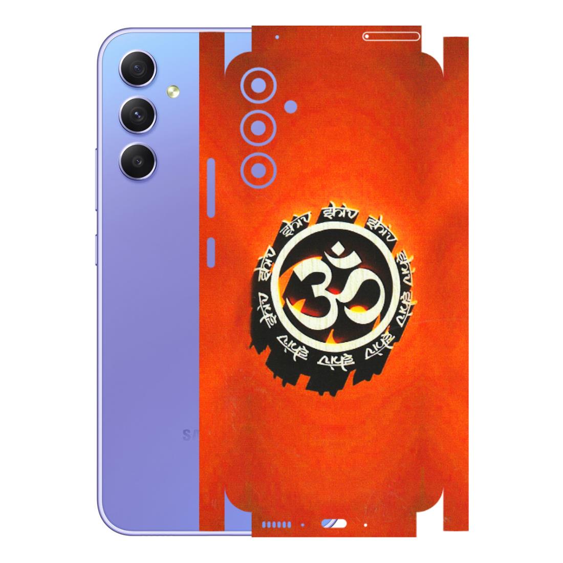 Samsung A/S Series Phone Skins (All Models) - Aum Shiv Orange - 3D Embossed Finish (L-32) Samsung Galaxy A34 (5G)