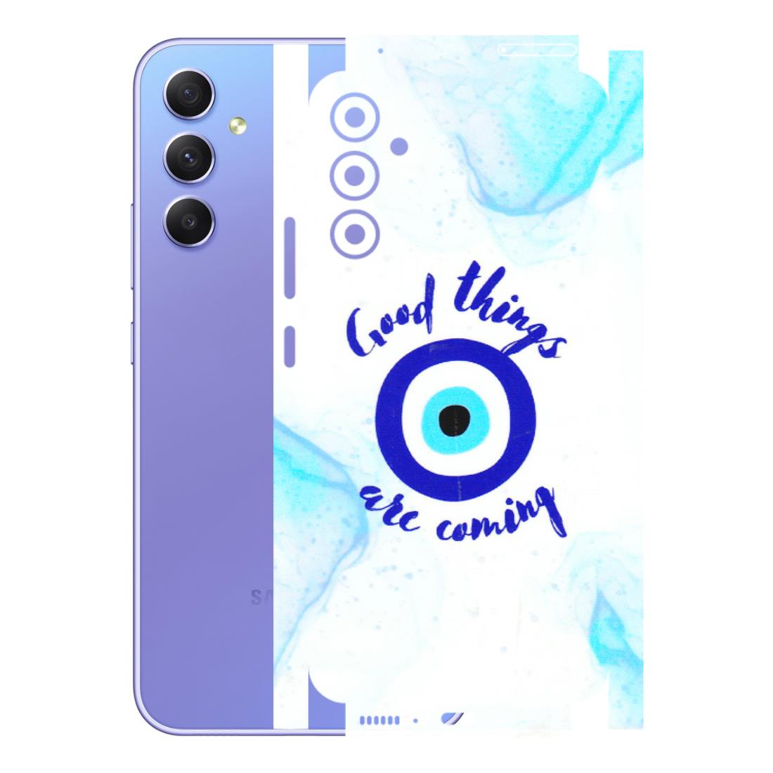 Samsung A/S Series Phone Skins (All Models) - Evil Eye Good Things Are Coming - 3D Embossed Finish (L-322) Samsung Galaxy A34 (5G)