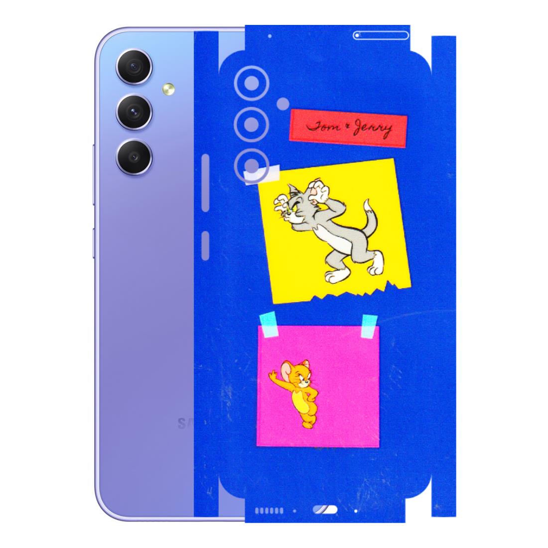 Samsung A/S Series Phone Skins (All Models) - Tom N Jerry Sticky Notes - 3D Embossed Finish (L-88) Samsung Galaxy A34 (5G)