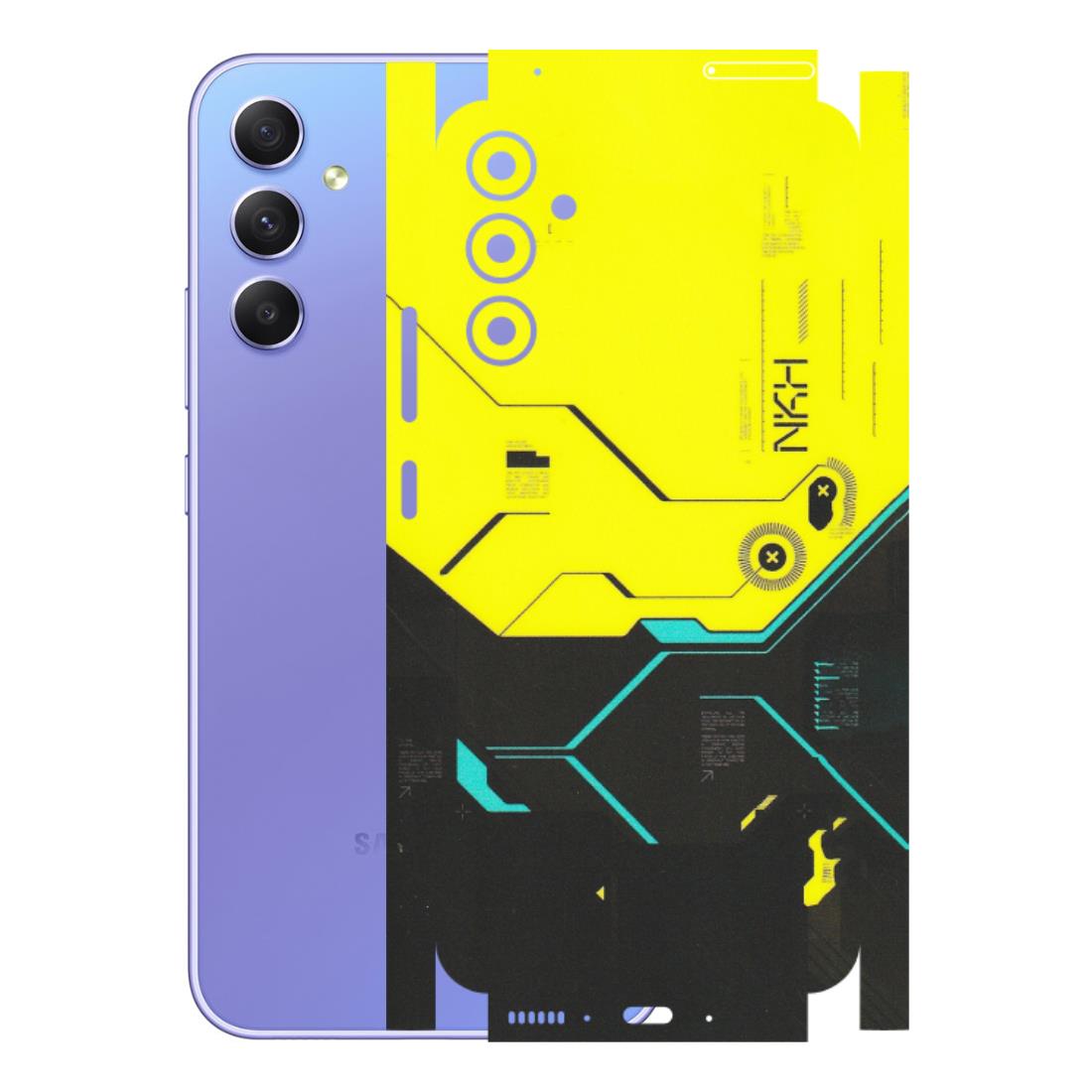 Samsung A/S Series Phone Skins (All Models) - Black Yellow Technica - Matte Finish (M-53) Samsung Galaxy A34 (5G)