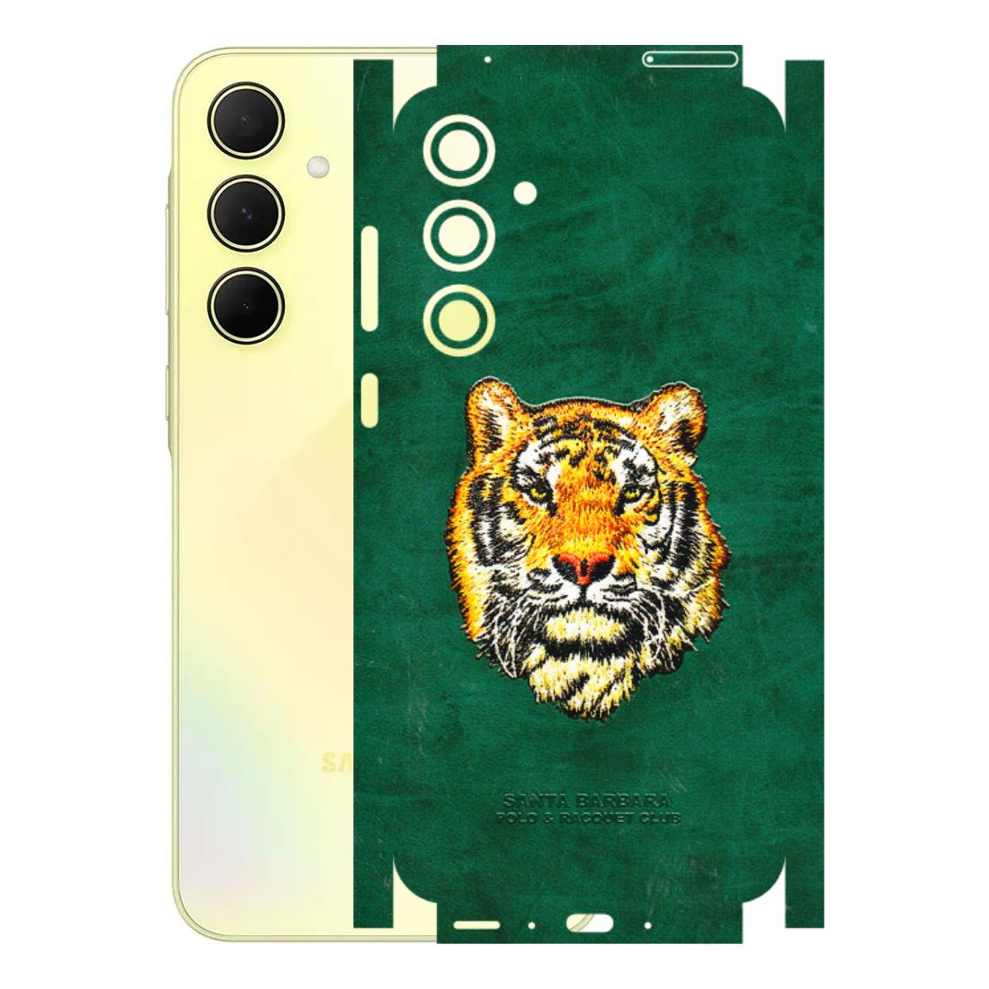 Samsung A/S Series Phone Skins (All Models) - Leather Feel Tiger - 3D Embossed Finish (L-111) Samsung Galaxy A35 (5G)