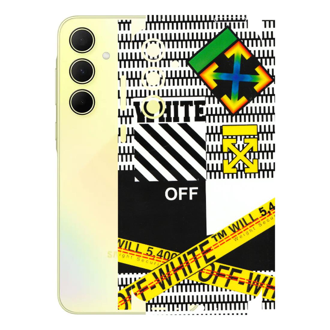 Samsung A/S Series Phone Skins (All Models) - White Off Abstract - 3D Embossed Finish (L-172) Samsung Galaxy A35 (5G)
