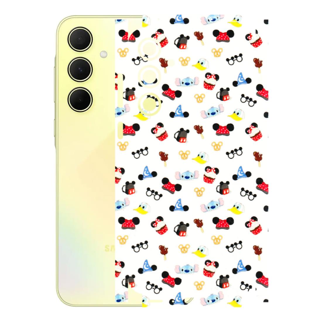 Samsung A/S Series Phone Skins (All Models) - Minnie Mouse & Donald Doodles s - 3D Embossed Finish (L-194) Samsung Galaxy A35 (5G)