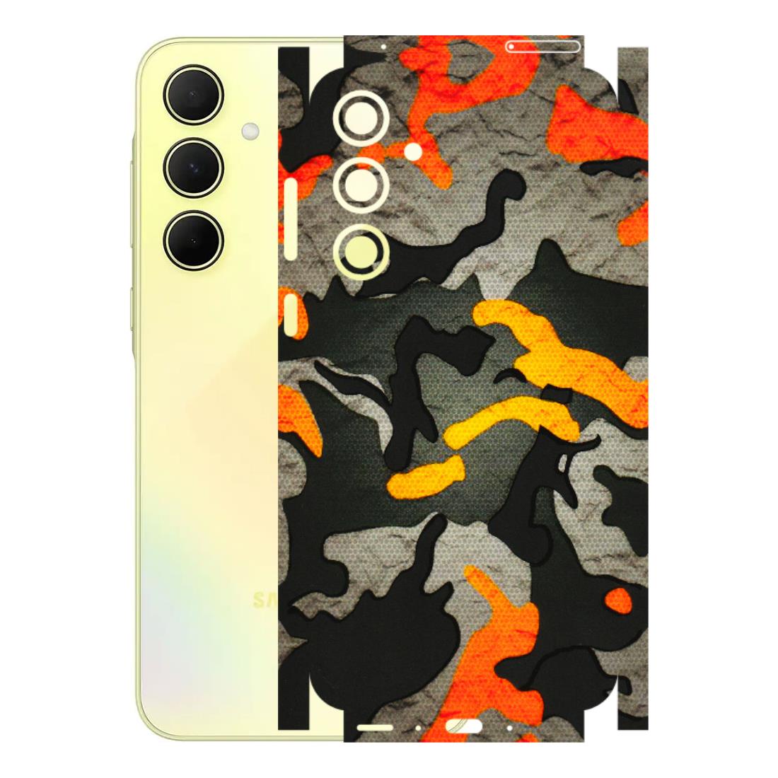 Samsung A/S Series Phone Skins (All Models) - Orange Camouflage - 3D Embossed Finish (L-204) Samsung Galaxy A35 (5G)