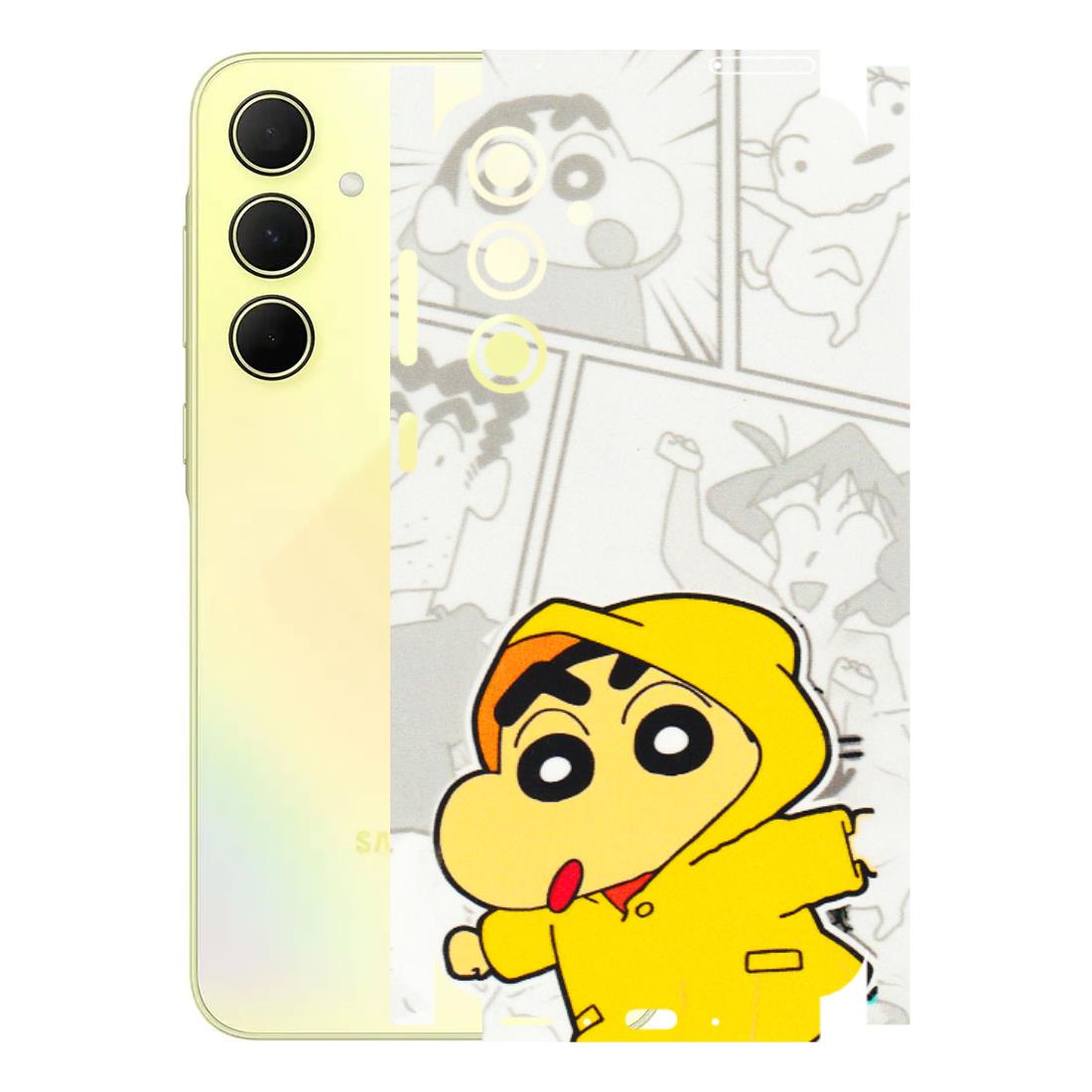 Samsung A/S Series Phone Skins (All Models) - Yellow Shinchan Comic - 3D Embossed Finish (L-246) Samsung Galaxy A35 (5G)