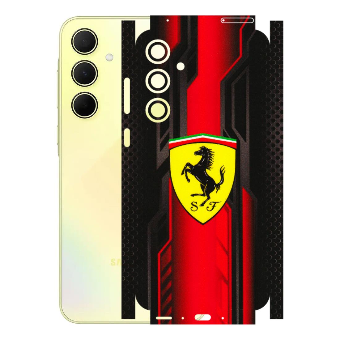 Samsung A/S Series Phone Skins (All Models) - Black Ferrari Logo - 3D Embossed Finish (L-253) Samsung Galaxy A35 (5G)