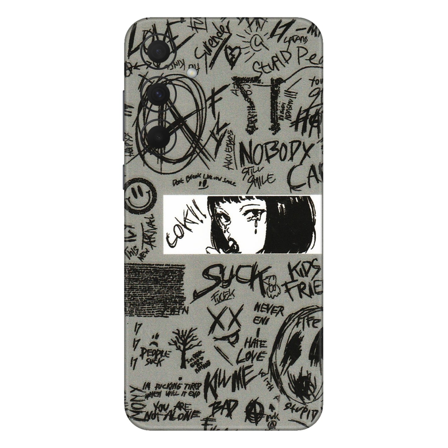 Samsung A/S Series Phone Skins (All Models) - Never Have Love Anime - 3D Embossed Finish (L-260) Samsung Galaxy A35 (5G)