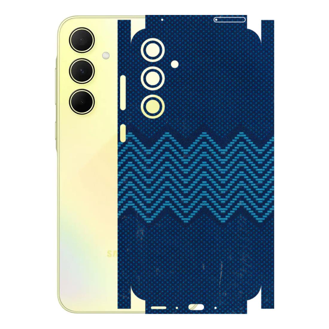 Samsung A/S Series Phone Skins (All Models) - Blue Sober Waves - 3D Embossed Finish (L-306) Samsung Galaxy A35 (5G)