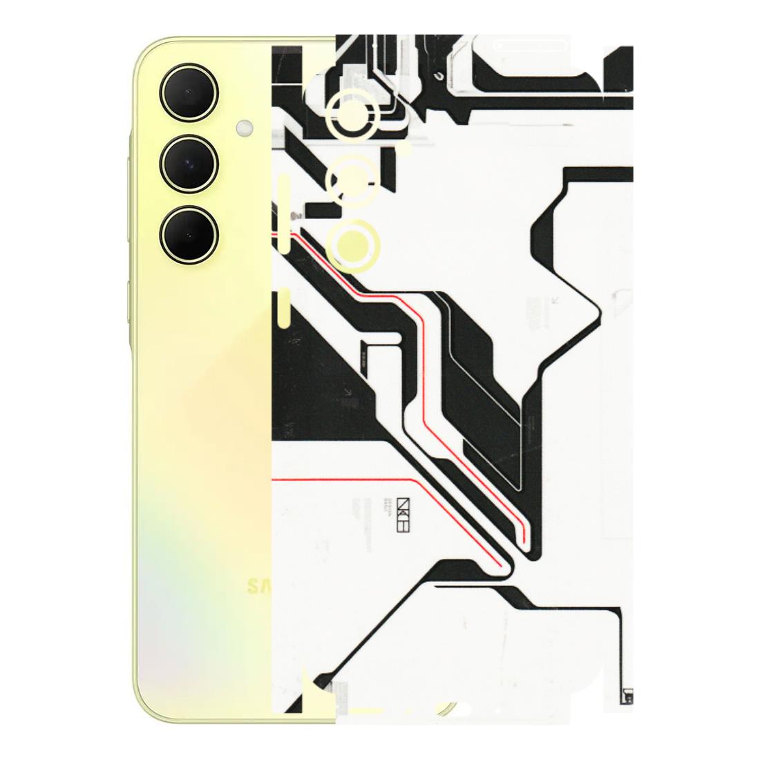 Samsung A/S Series Phone Skins (All Models) - White Techy Logo - 3D Embossed Finish (L-312) Samsung Galaxy A35 (5G)