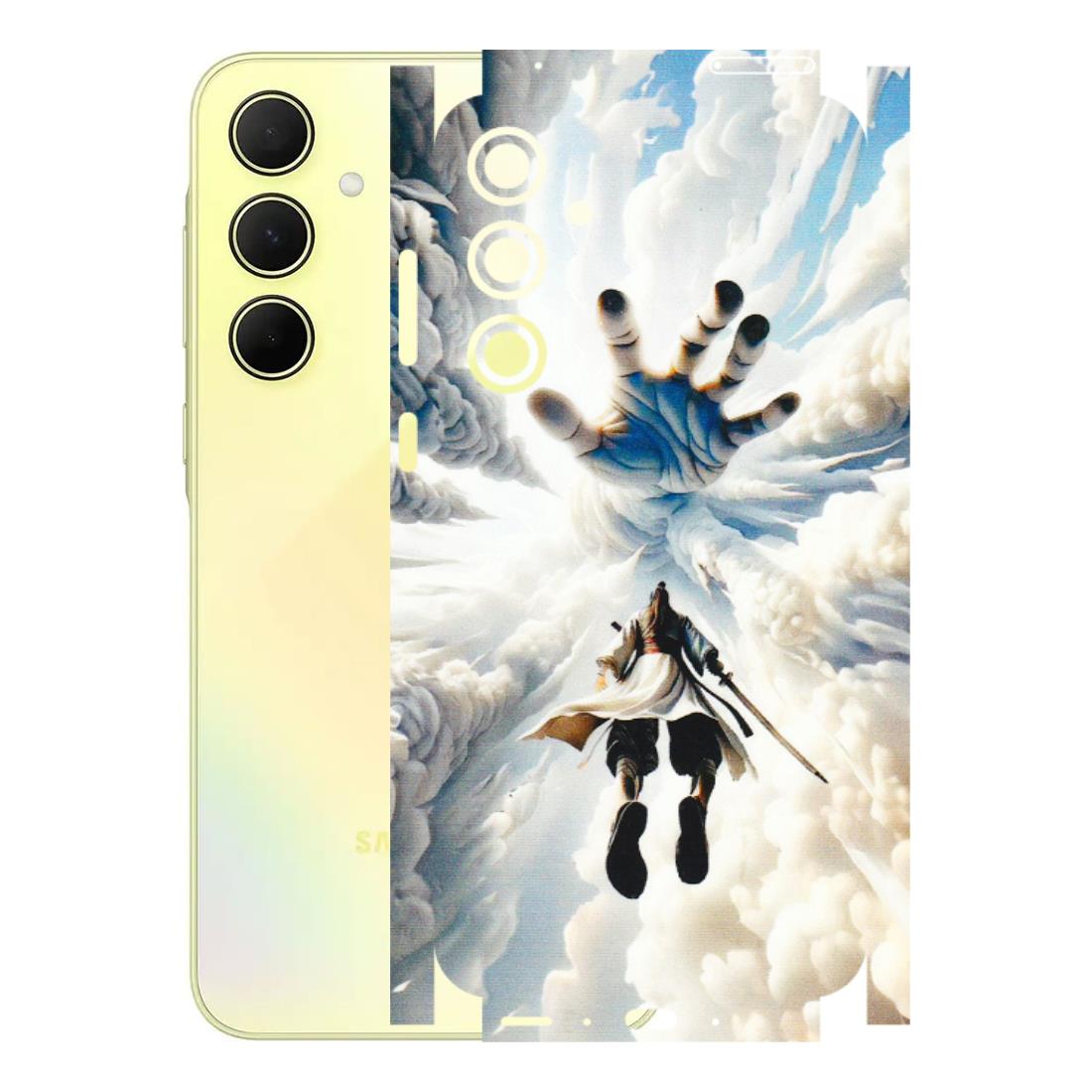Samsung A/S Series Phone Skins (All Models) - Big Hand With Monkey King - 3D Embossed Finish (L-323) Samsung Galaxy A35 (5G)