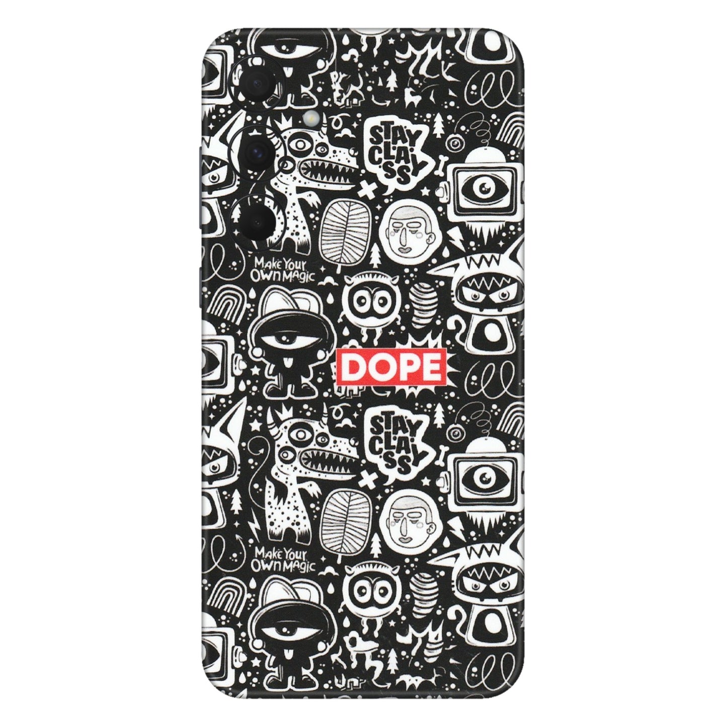Samsung A/S Series Phone Skins (All Models) - Dope Stay Classy Black Doodles - Matte Finish (M-126) Samsung Galaxy A35 (5G)