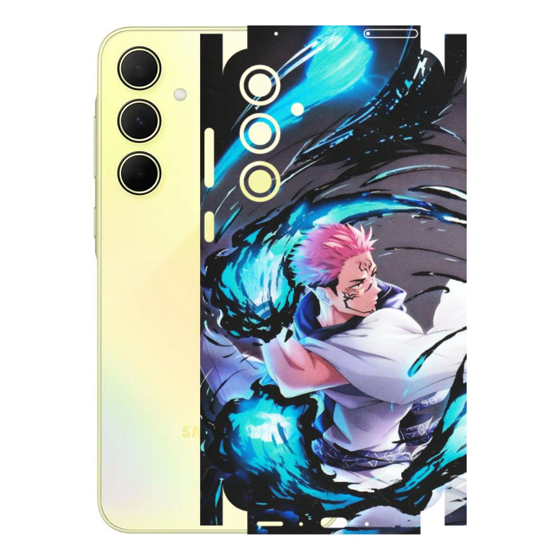 Samsung A/S Series Phone Skins (All Models) - New Jujutsu Kaisen Grey Blue Anime - Matte Finish (M-127) Samsung Galaxy A35 (5G)