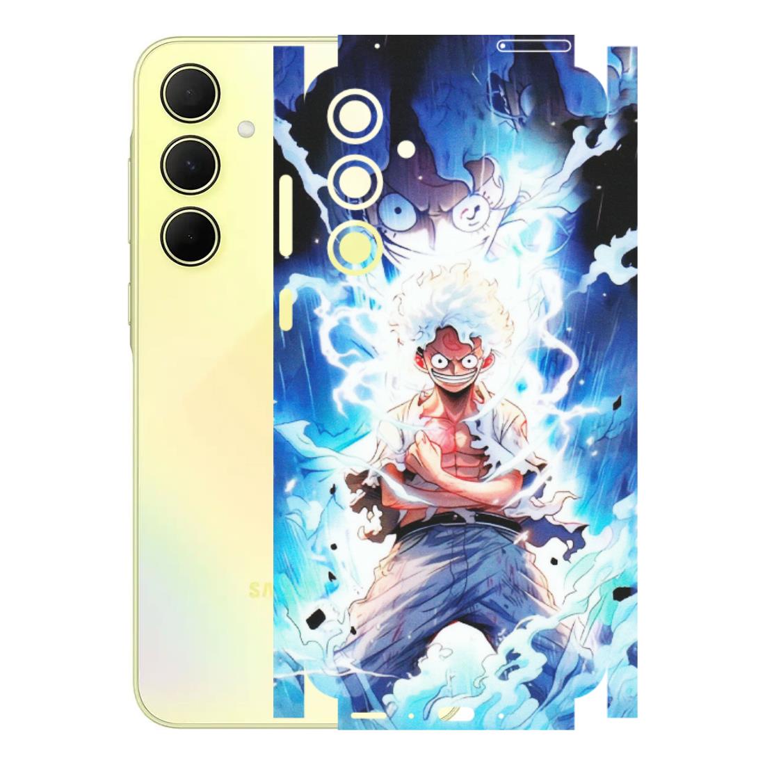 Samsung A/S Series Phone Skins (All Models) - Blue Thunder Luffy Anime - Matte Finish (M-132) Samsung Galaxy A35 (5G)