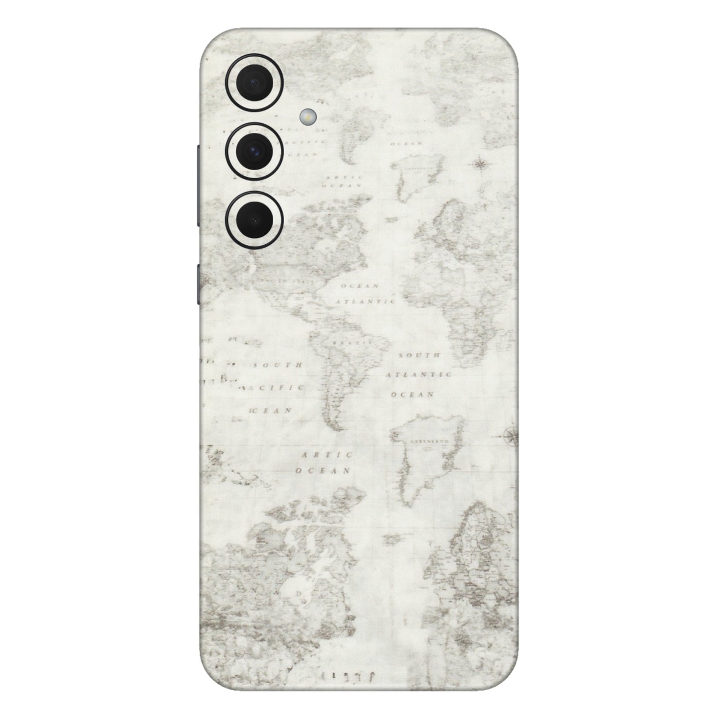 Samsung A/S Series Phone Skins (All Models) - World Travel Map - Transparent Finish (T-04) Samsung Galaxy A35 (5G)