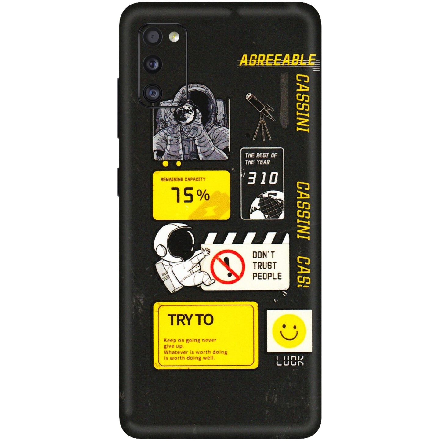Samsung A/S Series Phone Skins (All Models) - Black Cassini - 3D Embossed Finish (L-161) Samsung Galaxy A41