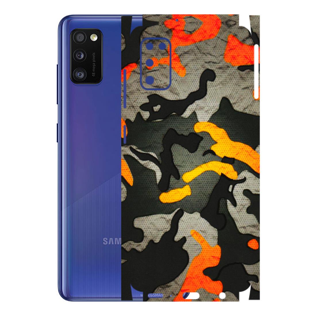 Samsung A/S Series Phone Skins (All Models) - Orange Camouflage - 3D Embossed Finish (L-204) Samsung Galaxy A41