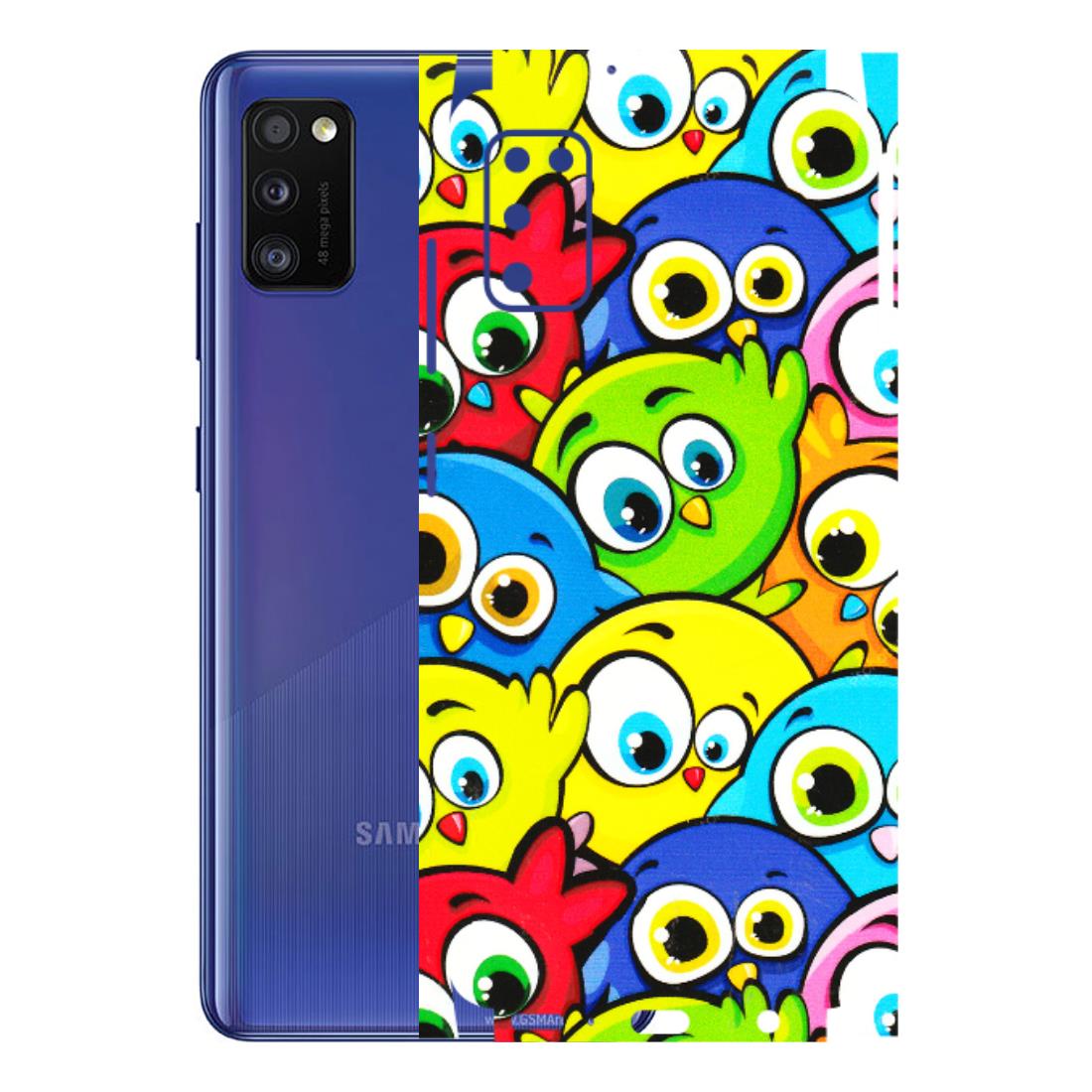 Samsung A/S Series Phone Skins (All Models) - Cute Fluffy Birds - 3D Embossed Finish (L-213) Samsung Galaxy A41