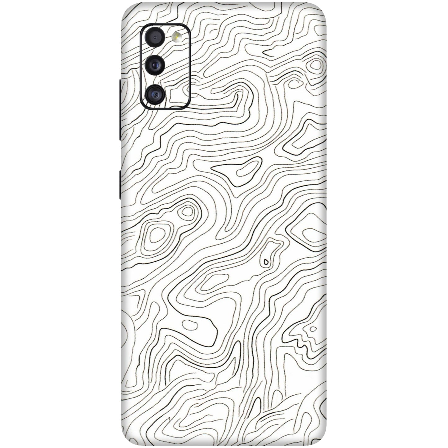 Samsung A/S Series Phone Skins (All Models) - White Black Swirls - 3D Embossed Finish (L-219) Samsung Galaxy A41