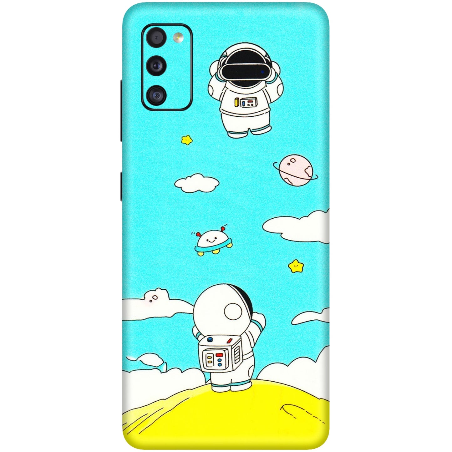 Samsung A/S Series Phone Skins (All Models) - Blue Skies Astro Float - 3D Embossed Finish (L-230) Samsung Galaxy A41