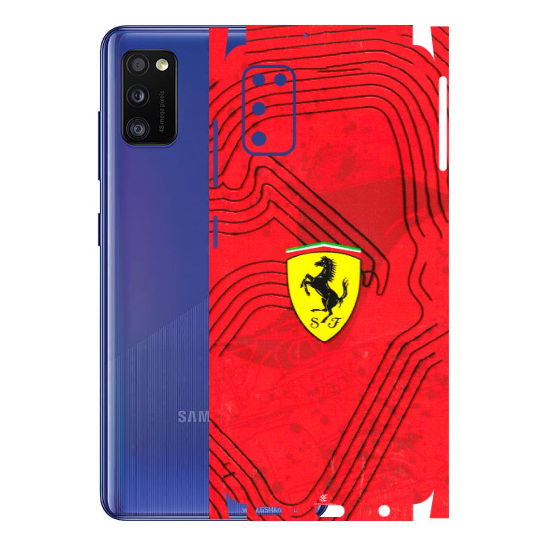 Samsung A/S Series Phone Skins (All Models) - Red Ferrari Logo Stylish - 3D Embossed Finish (L-238) Samsung Galaxy A41
