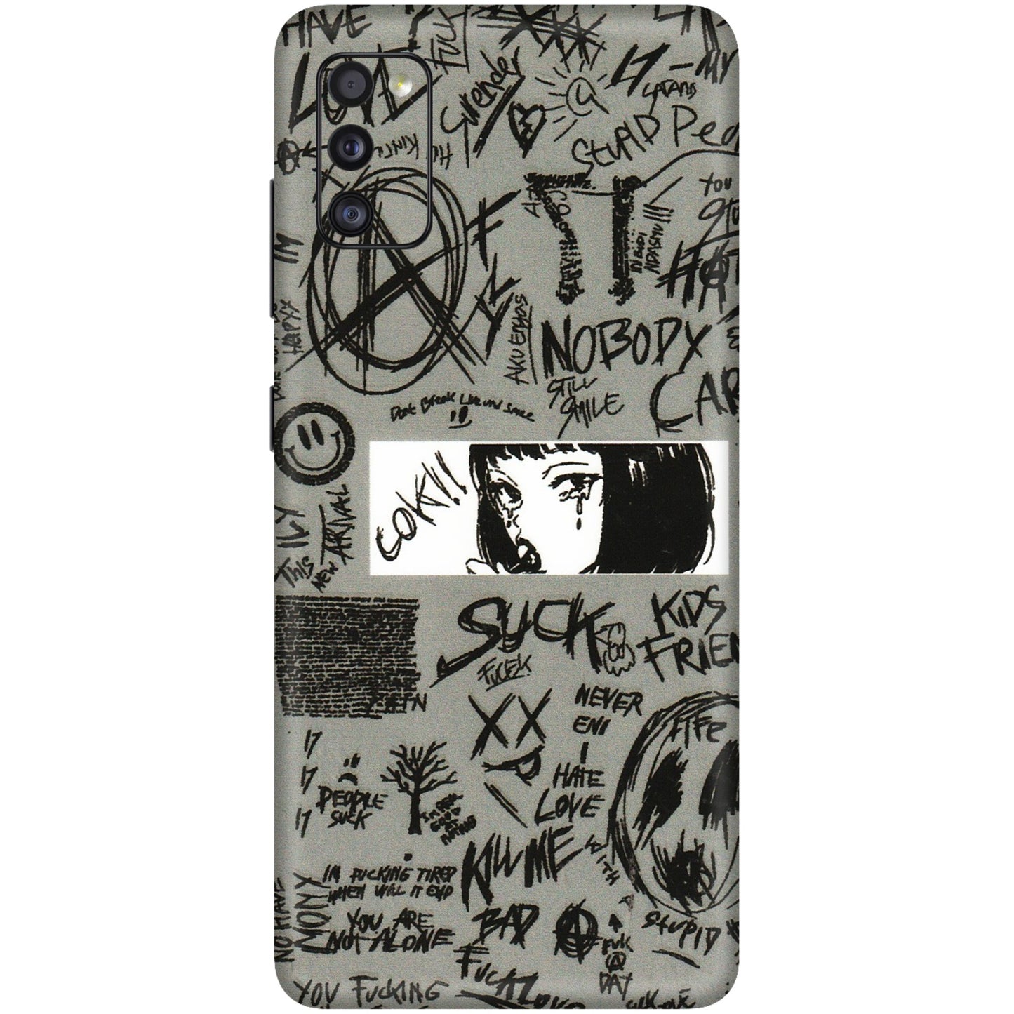 Samsung A/S Series Phone Skins (All Models) - Never Have Love Anime - 3D Embossed Finish (L-260) Samsung Galaxy A41