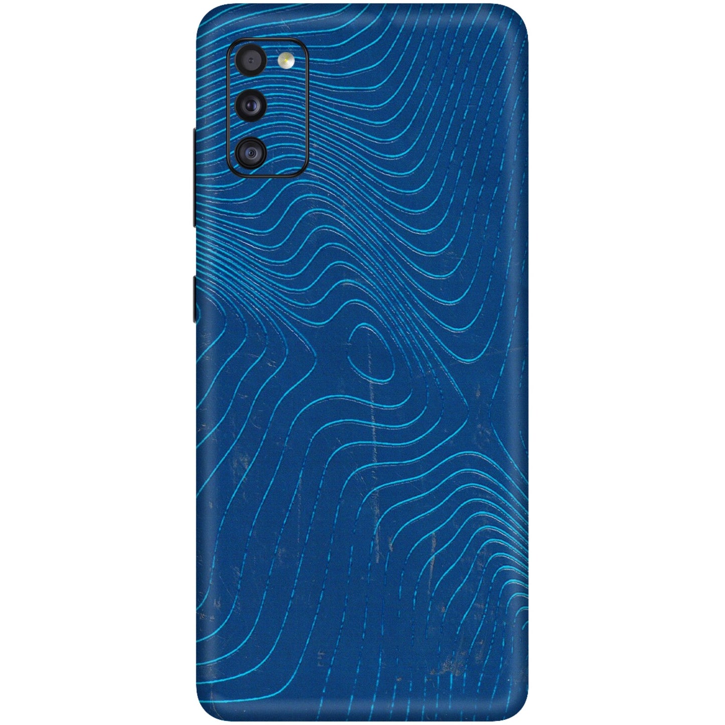 Samsung A/S Series Phone Skins (All Models) - Abstract Blue Line Map - 3D Embossed Finish (L-272) Samsung Galaxy A41