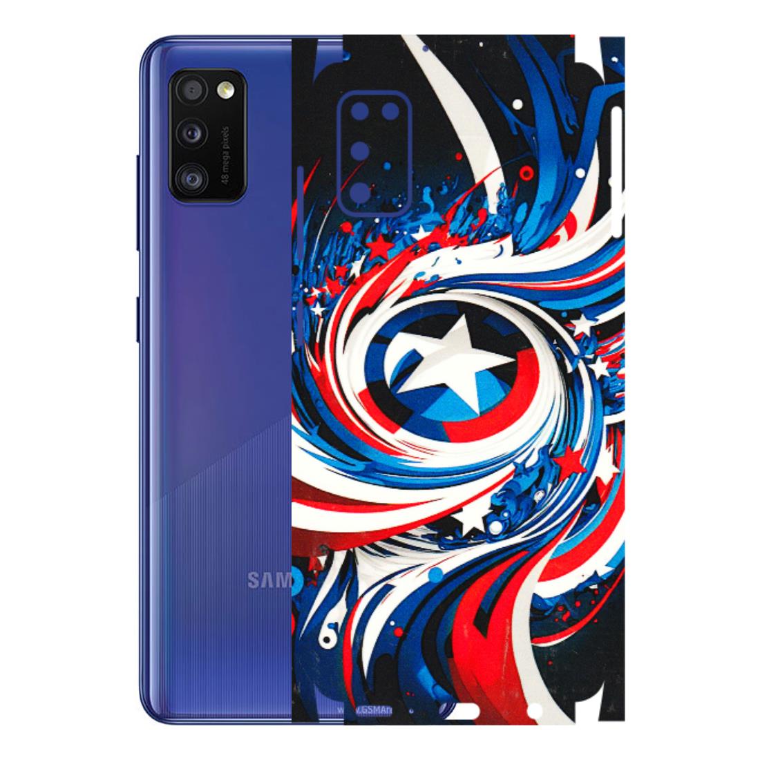 Samsung A/S Series Phone Skins (All Models) - Captain America Logo - 3D Embossed Finish (L-307) Samsung Galaxy A41