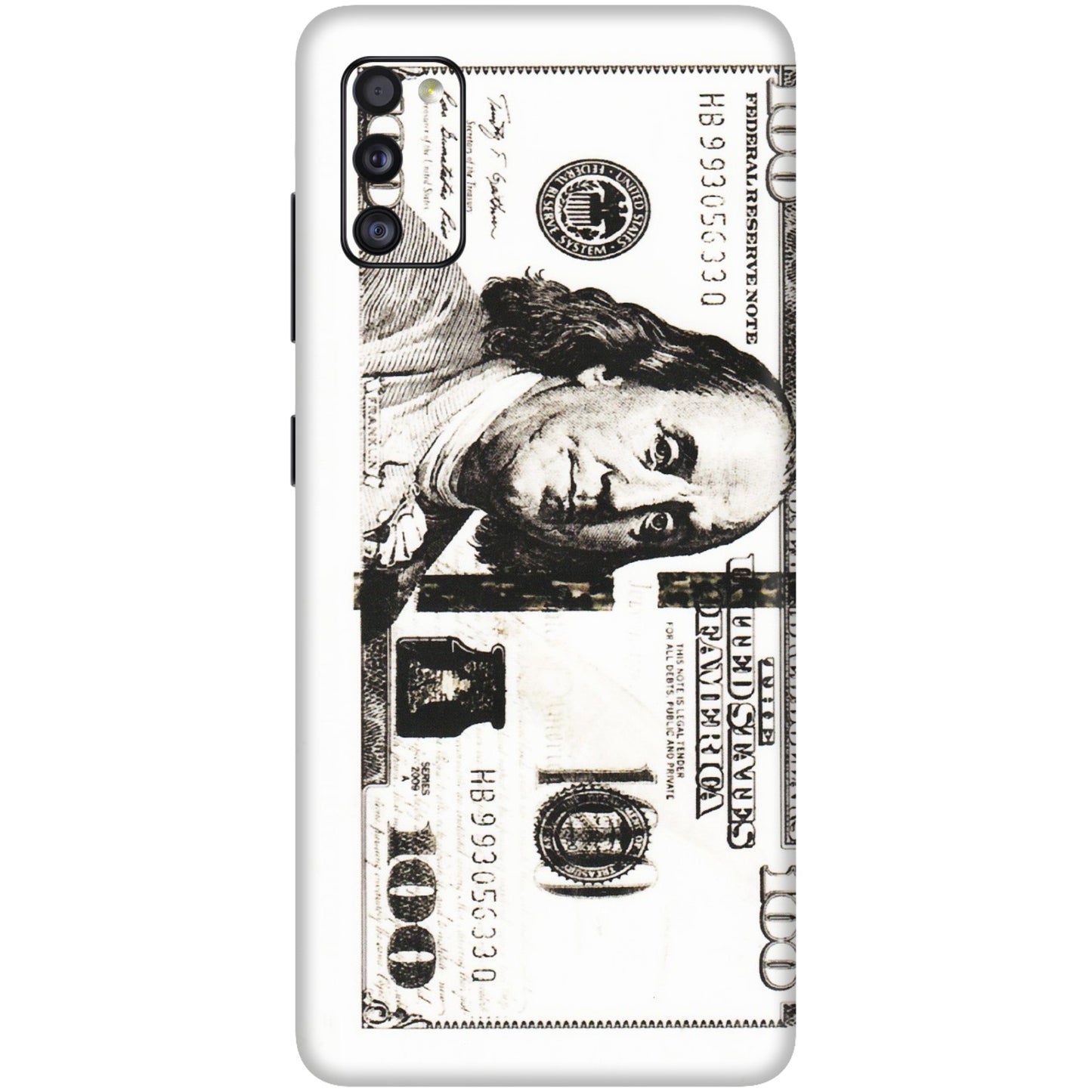Samsung A/S Series Phone Skins (All Models) - 100 Dollar Currency - Transparent Finish (T-01) Samsung Galaxy A41