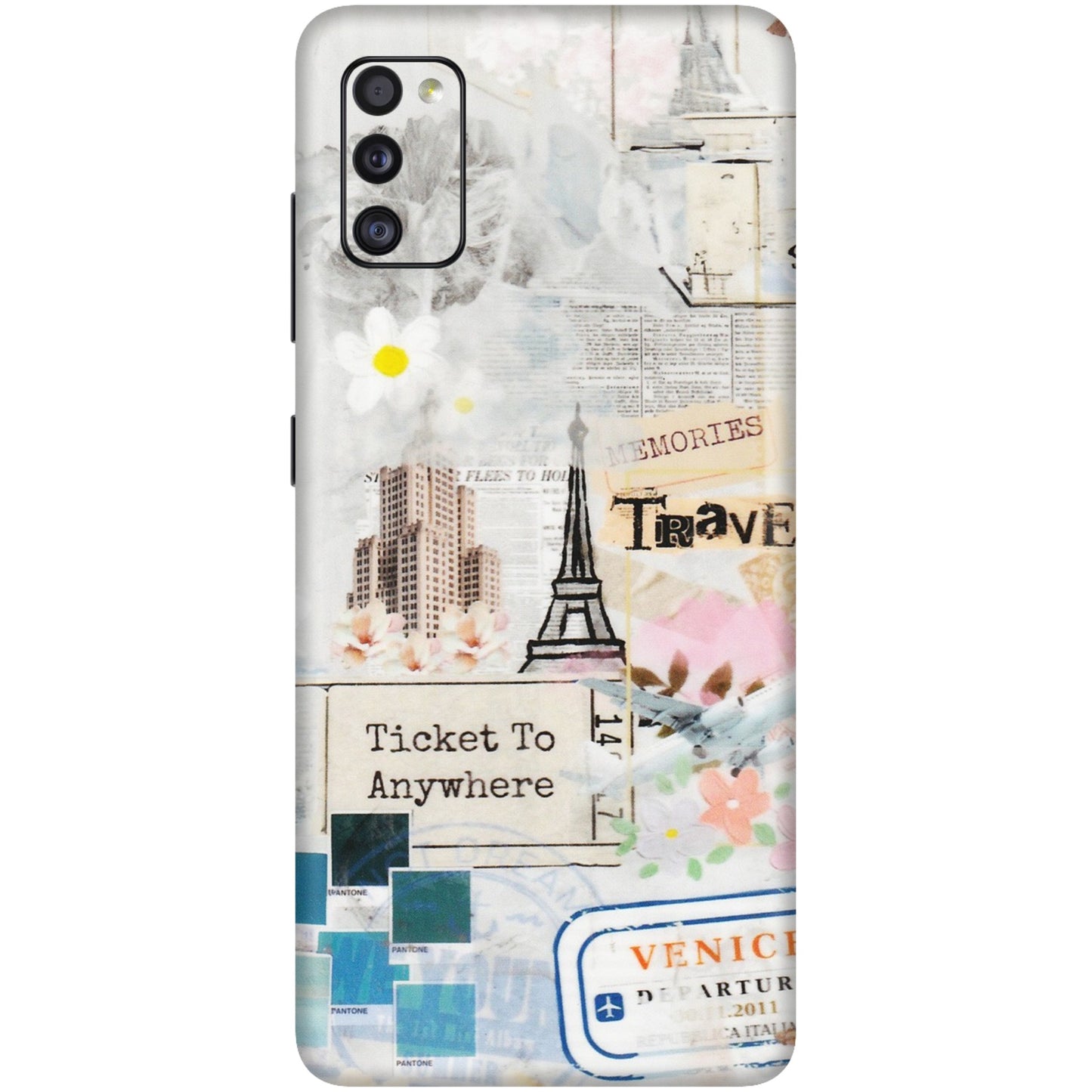 Samsung A/S Series Phone Skins (All Models) - Travel Memories - Transparent Finish (T-09) Samsung Galaxy A41