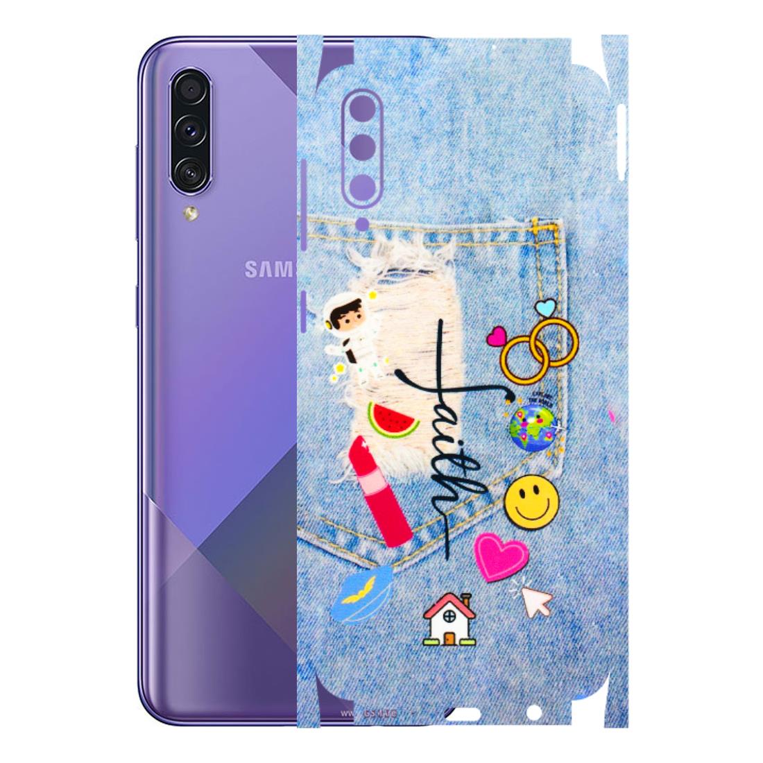 Samsung A/S Series Phone Skins (All Models) - Denim Jeans Pocket - 3D Embossed Finish (L-134) Samsung Galaxy A50S