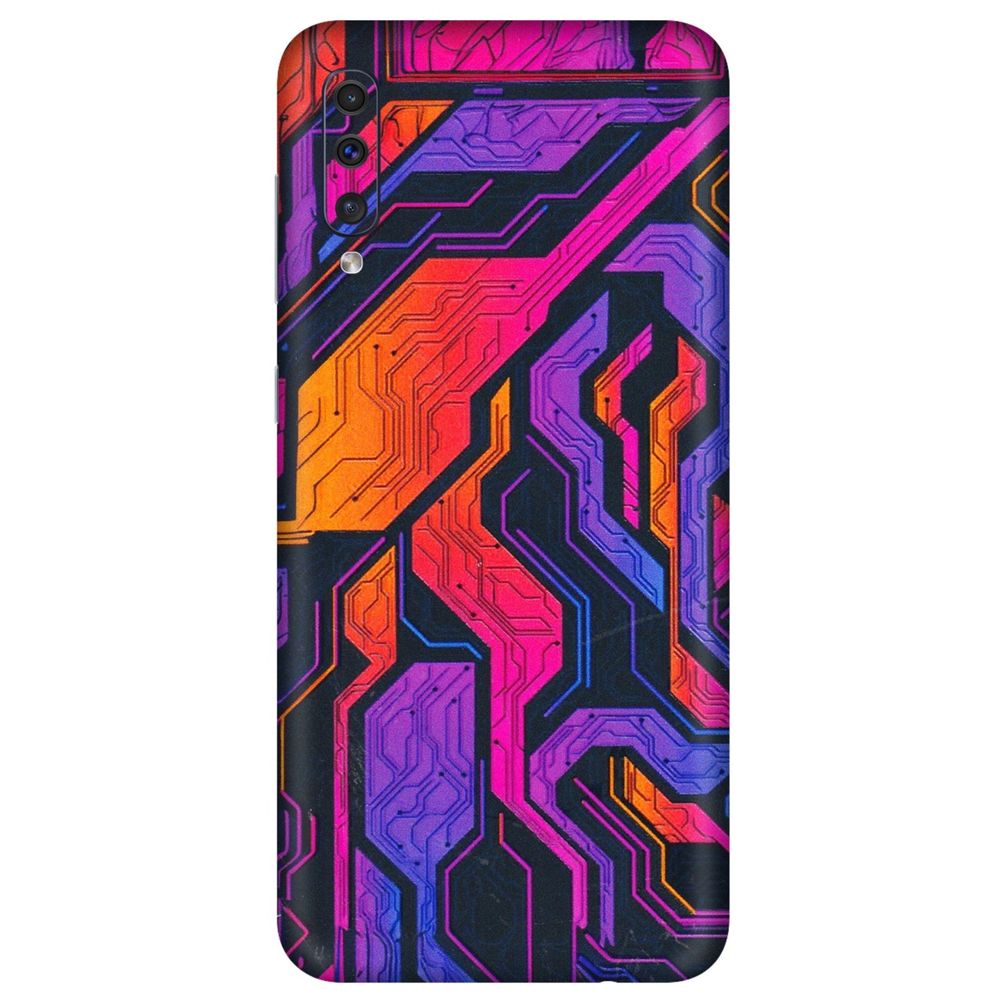 Samsung A/S Series Phone Skins (All Models) - Tech Circuits Futuristic - 3D Embossed Finish (L-07) Samsung Galaxy A50