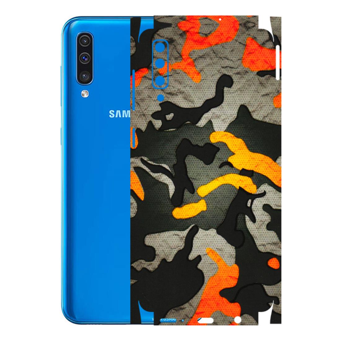 Samsung A/S Series Phone Skins (All Models) - Orange Camouflage - 3D Embossed Finish (L-204) Samsung Galaxy A50