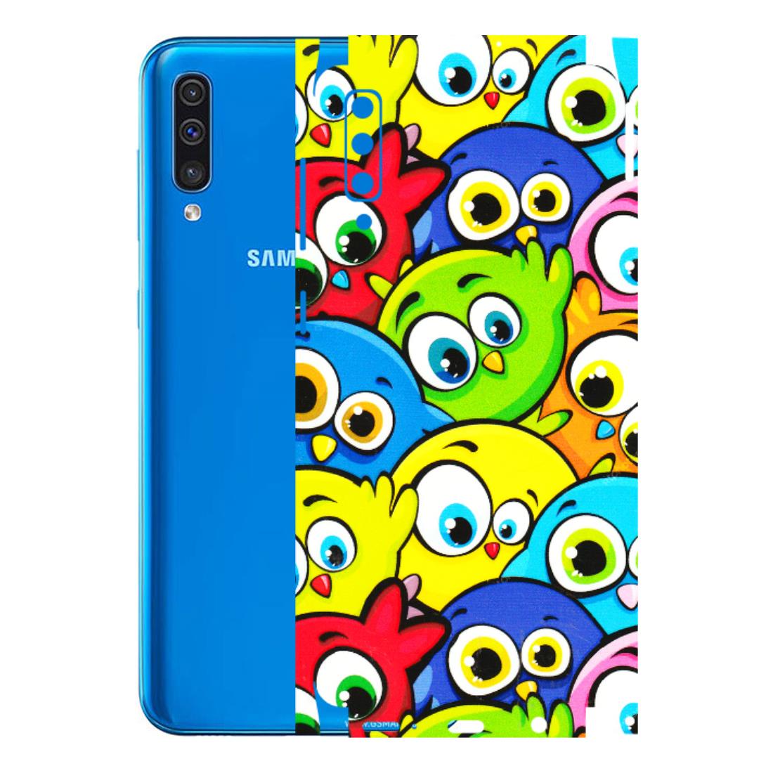 Samsung A/S Series Phone Skins (All Models) - Cute Fluffy Birds - 3D Embossed Finish (L-213) Samsung Galaxy A50