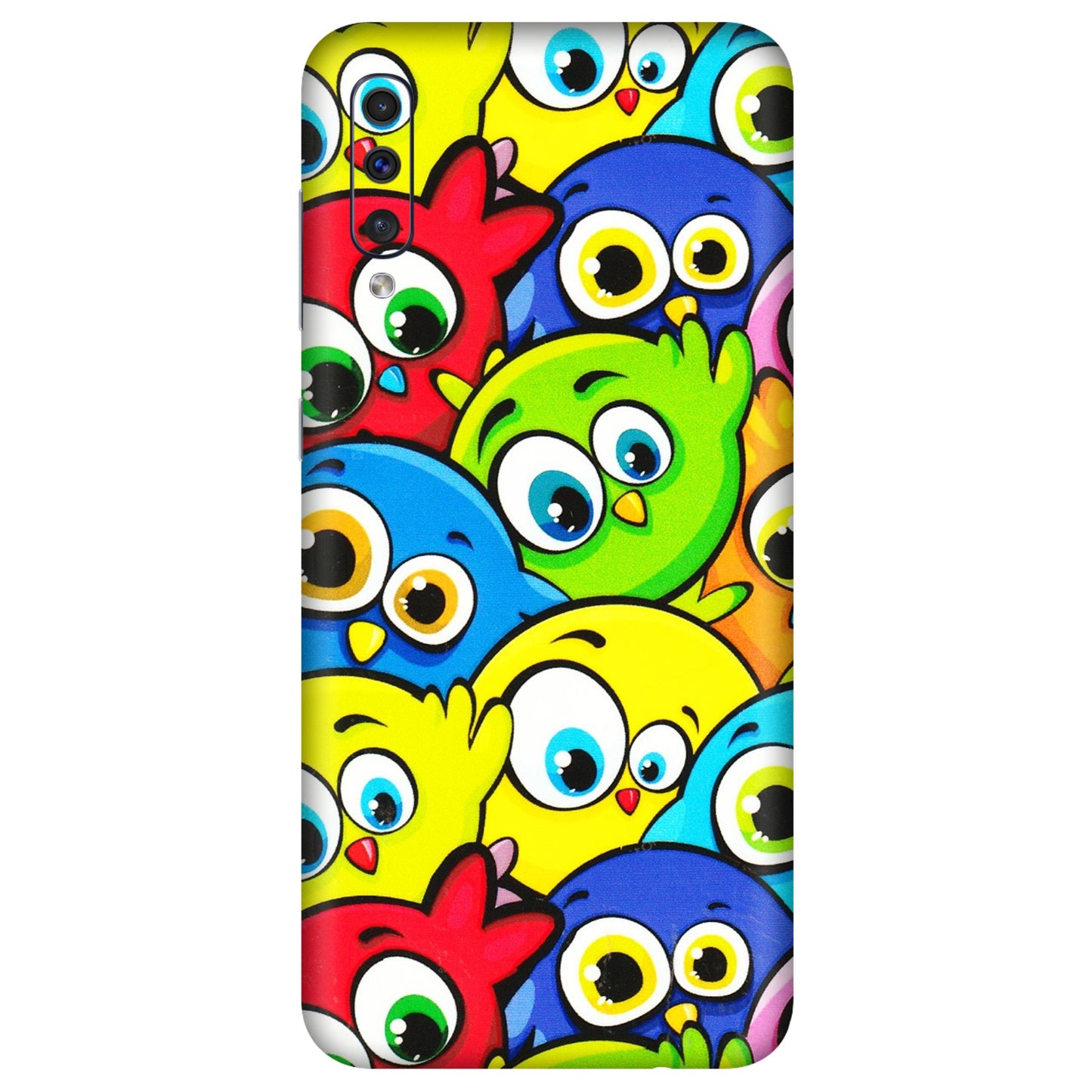 Samsung A/S Series Phone Skins (All Models) - Cute Fluffy Birds - 3D Embossed Finish (L-213) Samsung Galaxy A50