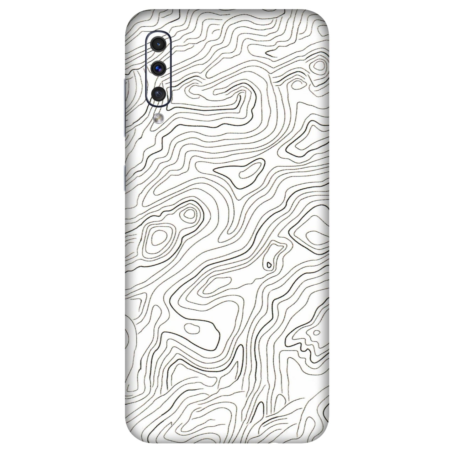 Samsung A/S Series Phone Skins (All Models) - White Black Swirls - 3D Embossed Finish (L-219) Samsung Galaxy A50