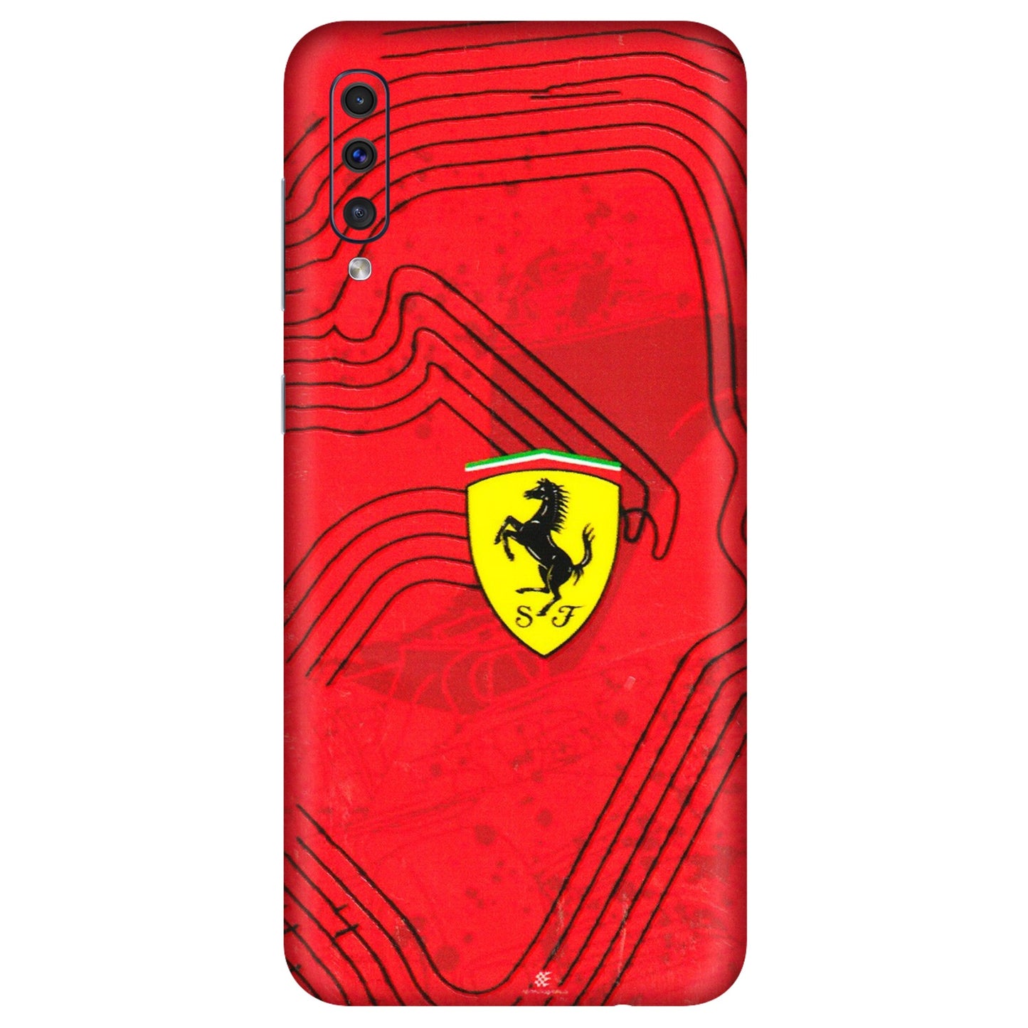 Samsung A/S Series Phone Skins (All Models) - Red Ferrari Logo Stylish - 3D Embossed Finish (L-238) Samsung Galaxy A50