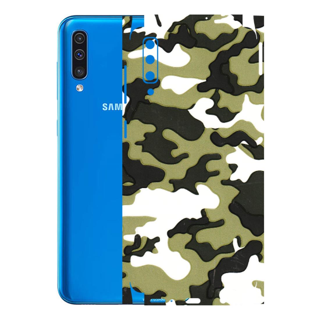 Samsung A/S Series Phone Skins (All Models) - Camouflages White And Green - 3D Embossed Finish (L-243) Samsung Galaxy A50