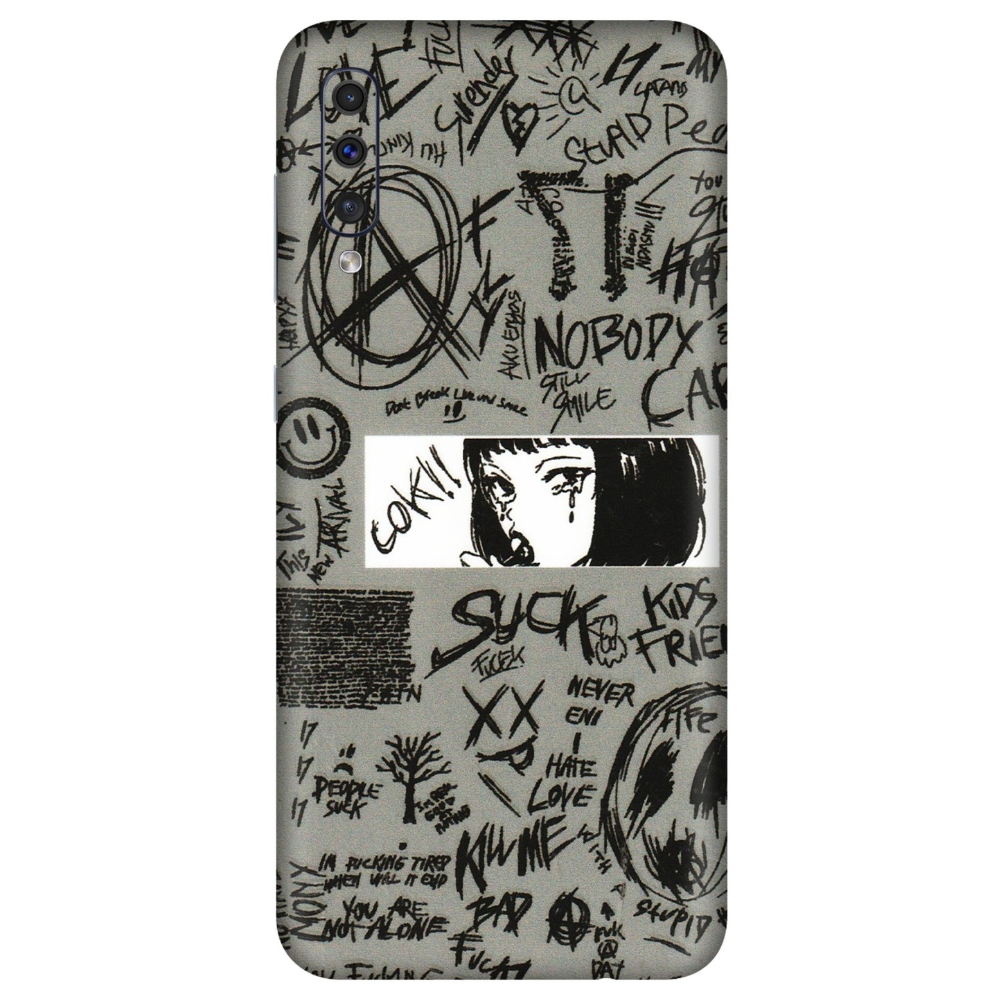 Samsung A/S Series Phone Skins (All Models) - Never Have Love Anime - 3D Embossed Finish (L-260) Samsung Galaxy A50