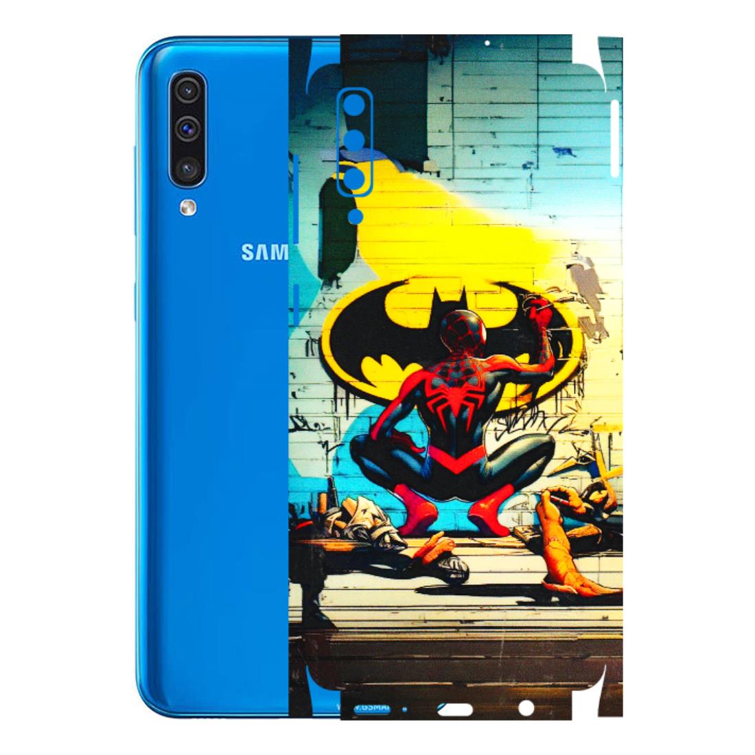 Samsung A/S Series Phone Skins (All Models) - New Spiderman Bat Logo - 3D Embossed Finish (L-309) Samsung Galaxy A50