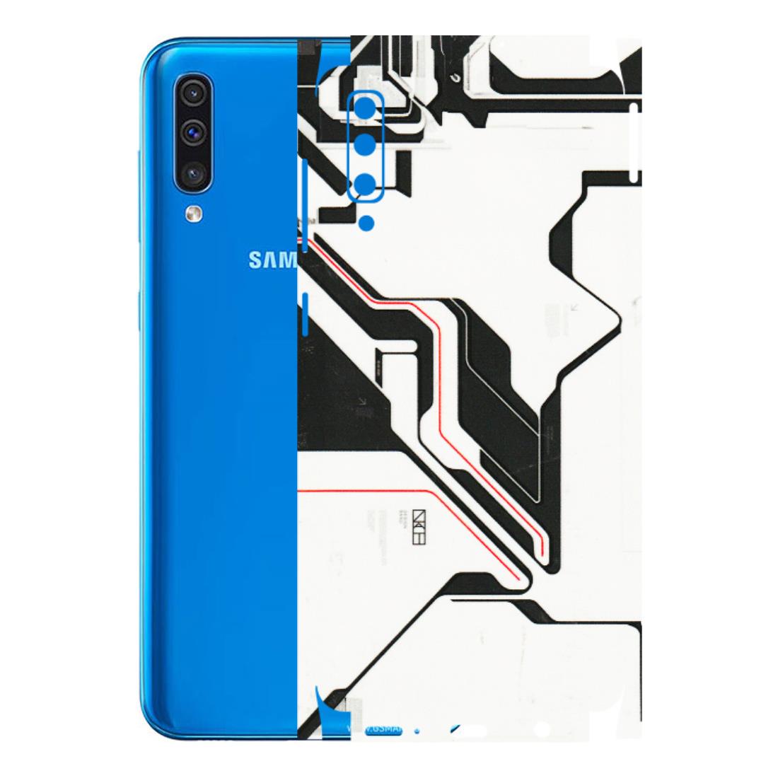 Samsung A/S Series Phone Skins (All Models) - White Techy Logo - 3D Embossed Finish (L-312) Samsung Galaxy A50