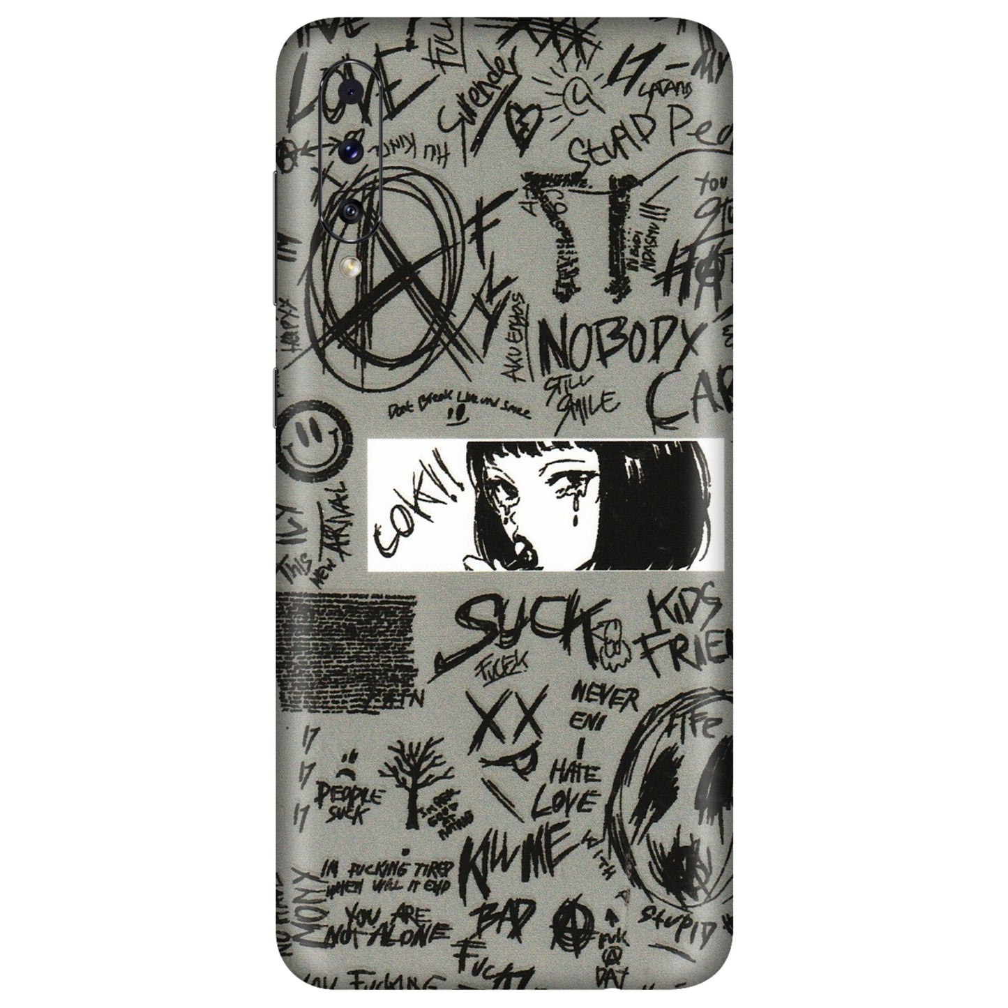 Samsung A/S Series Phone Skins (All Models) - Never Have Love Anime - 3D Embossed Finish (L-260) Samsung Galaxy A50S