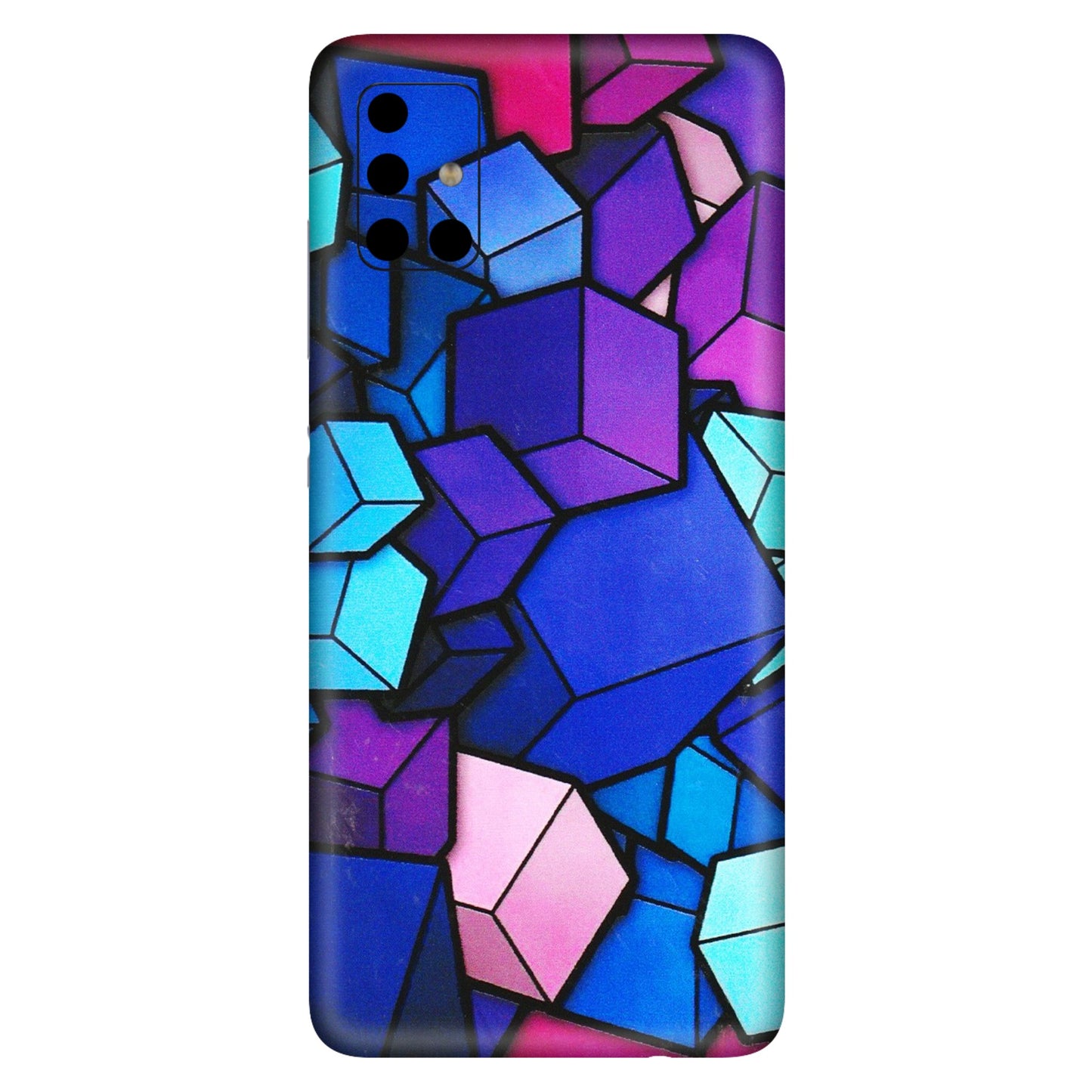 Samsung A/S Series Phone Skins (All Models) - Cube Doodle - 3D Embossed Finish (L-141) Samsung Galaxy A51