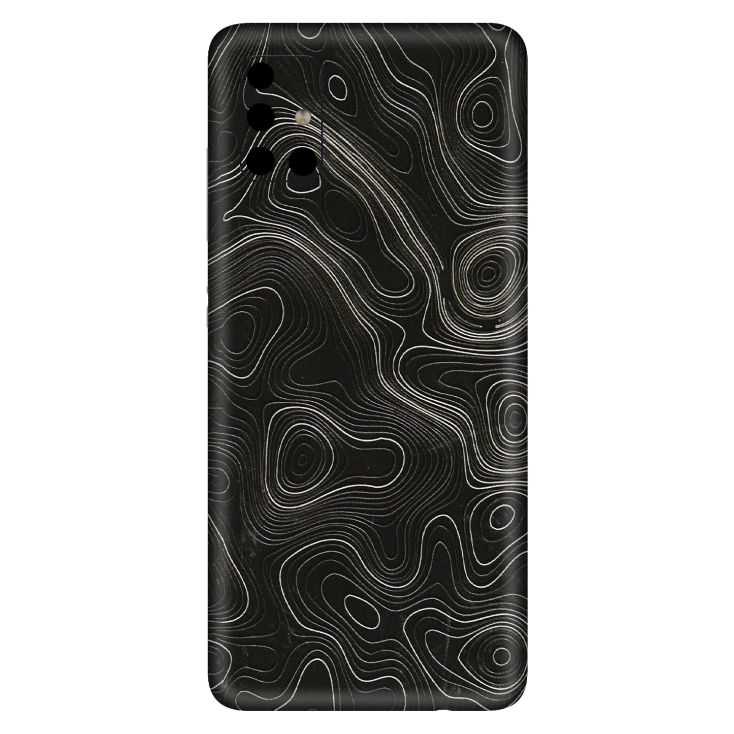 Samsung A/S Series Phone Skins (All Models) - Black Swirl - 3D Embossed Finish (L-196) Samsung Galaxy A51