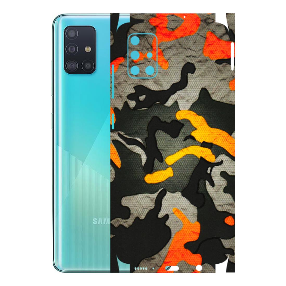 Samsung A/S Series Phone Skins (All Models) - Orange Camouflage - 3D Embossed Finish (L-204) Samsung Galaxy A51