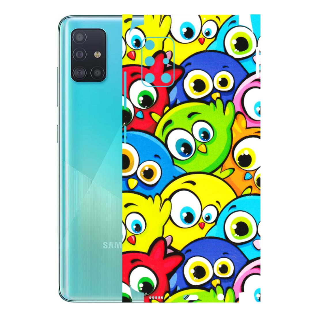 Samsung A/S Series Phone Skins (All Models) - Cute Fluffy Birds - 3D Embossed Finish (L-213) Samsung Galaxy A51