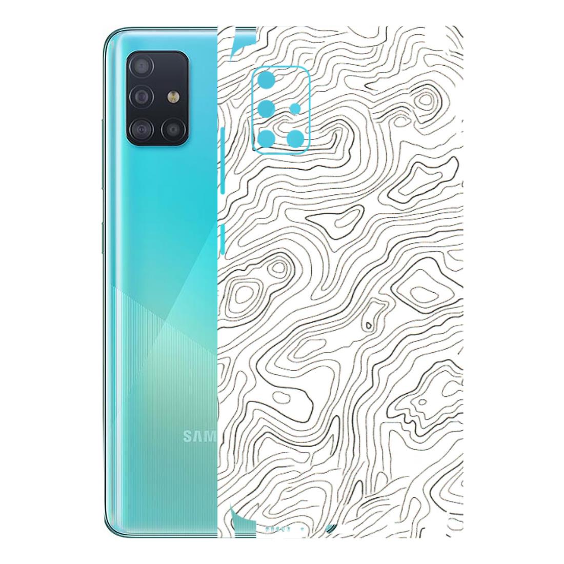 Samsung A/S Series Phone Skins (All Models) - White Black Swirls - 3D Embossed Finish (L-219) Samsung Galaxy A51