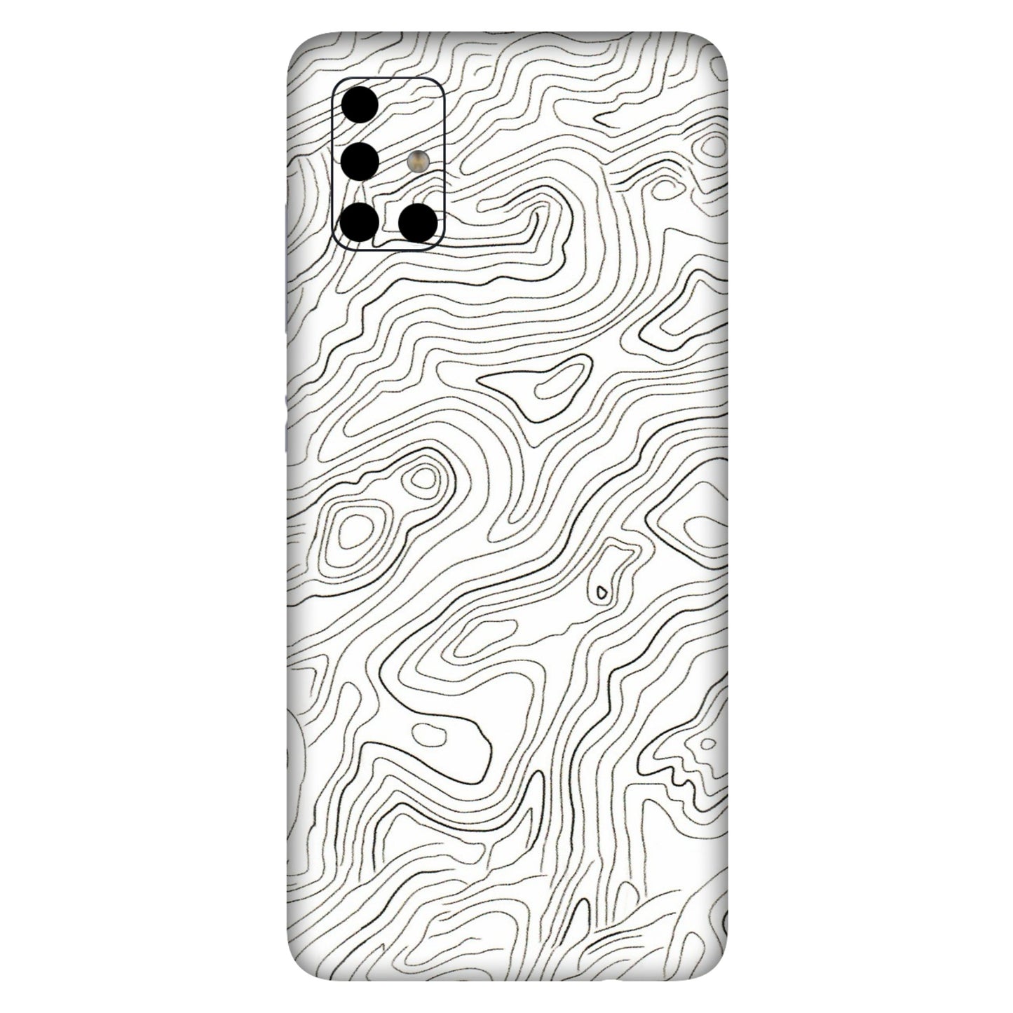Samsung A/S Series Phone Skins (All Models) - White Black Swirls - 3D Embossed Finish (L-219) Samsung Galaxy A51