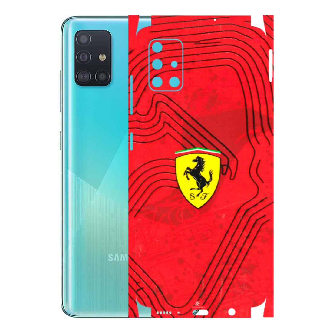 Samsung A/S Series Phone Skins (All Models) - Red Ferrari Logo Stylish - 3D Embossed Finish (L-238) Samsung Galaxy A51